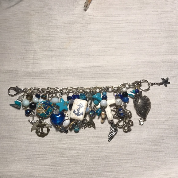Ocean Blue Chunky Charm Bracelet - Picture 8 of 8